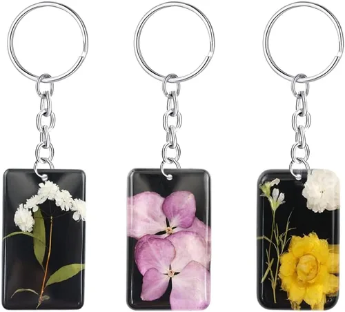 Vista 3 de 4 piezas de molde rectangular de silicona para llavero rectángulo, dijes de resina epoxi, moldes de resina rectangular para manualidades, joyería