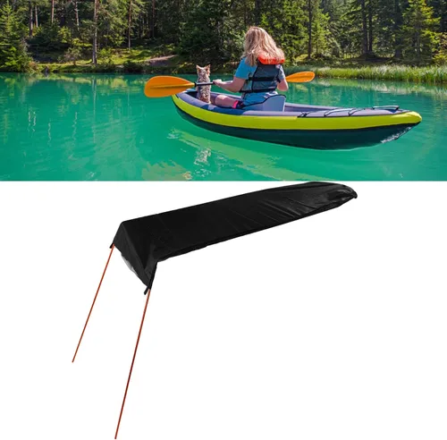 Vista 3 de Toldo para kayak, resistente al agua, plegable, para canoa (negro)