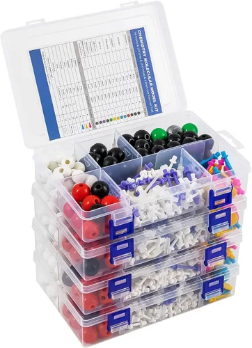 Vista 9 de HFKPJRT Kit de modelo molecular, 208 piezas de modelo molecular, química orgánica, kits de modelo de elementos atómicos para lecciones de química