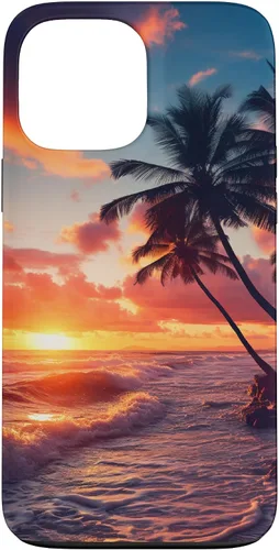 Vista 24 de Palm Tree Sunset Tropical Boho Beach Aesthetic Vacation Case for iPhone 17