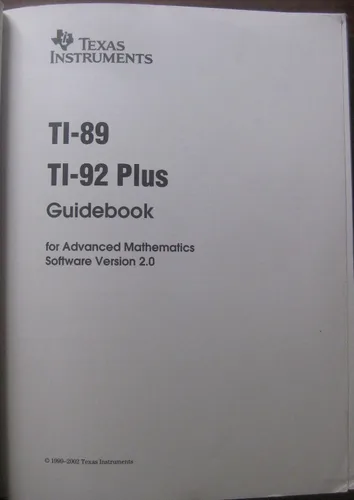 Vista 3 de Texas Instruments TI-89TI-92 Plus Guidebook (Texas Instruments Guidebook)