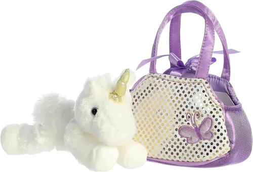 Vista 2 de Aurora World Fancy Pals Bolso para llevar peluche de mascota unicornio