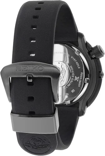 Vista 6 de Seiko Prospex Solar Divers - Reloj de la serie negra de edición limitada de 6562ft SNE577P1 Negro Deportes