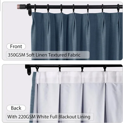Vista 3 de Macochico Cortinas plisadas opacas para dormitorio, aislamiento térmico, cortinas de bloqueo de luz, paneles de cortina de ventana para sala