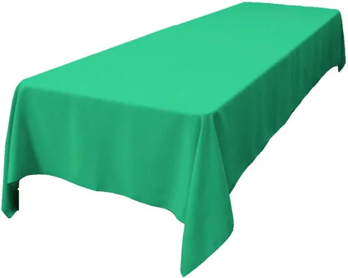 Vista 120 de LA Linen Mantel rectangular lavable de popelín de poliéster, resistente a las manchas y a las arrugas, cubierta de mesa 60x84, mantel de tela