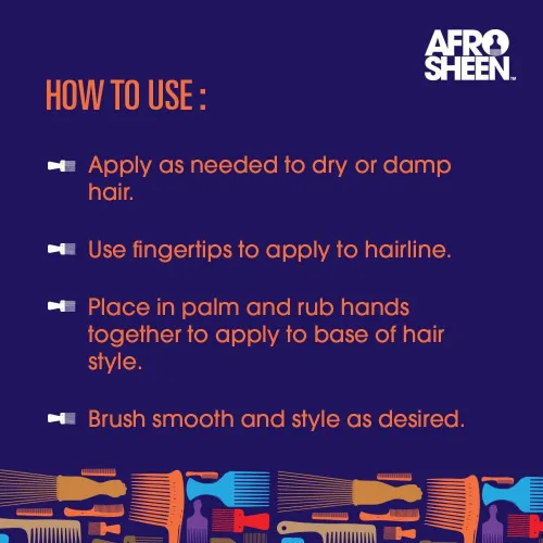 Vista 5 de Afro Sheen Slick Back Cream Styler. Contiene manteca de karité para suavizar y sostener. 6 onzas.