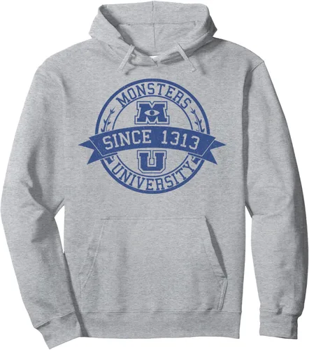 Vista 3 de Disney Pixar Monsters University School Crest Movie Logo Sudadera con capucha, Gris