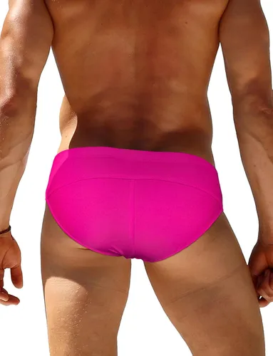 Vista 4 de SEAUR Traje de baño sexy para hombre, traje de baño elástico de baja altura, traje de baño casual para playa, traje de baño atlético de secado rápido