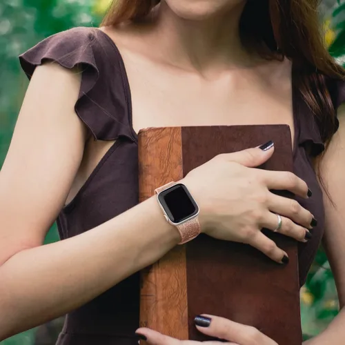 Vista 5 de Meliya Correa para Apple Watch Series 8, SE, 7, 6, 5, 4, 3, 2, 1, 1.772 in, 1.614 in, 1.732 in, 1.496 in, 1.654 in, para mujeres y hombres, correa