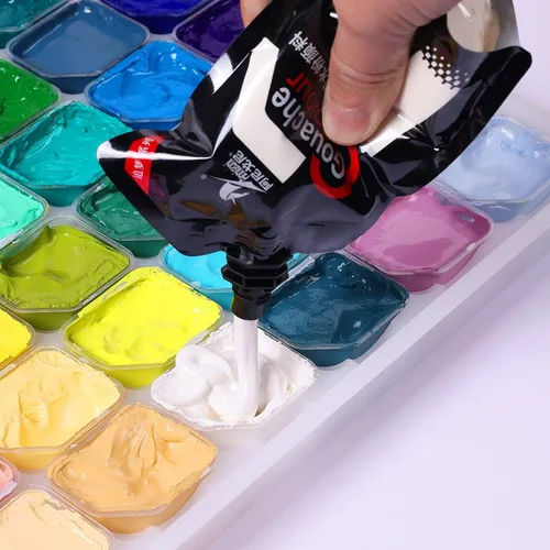 Vista 5 de Gouache - Pintura de gouache, color blanco, 3.4 fl oz, no tóxico, para lienzo y papel, pintura de acuarela opaca Gouache, suministros de arte