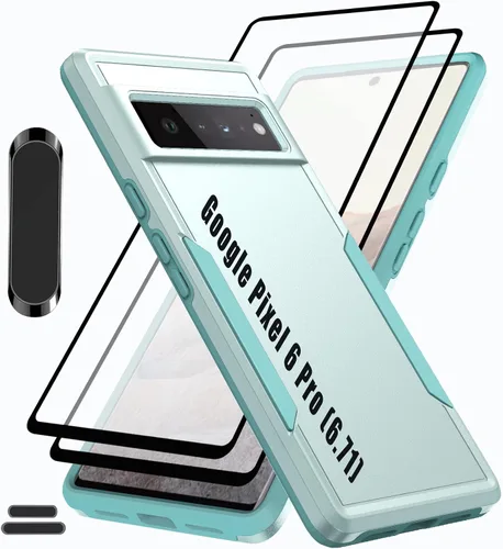 Vista 9 de Funda híbrida de doble capa para Pixel 6 Pro de 6.7 pulgadas, resistente a los golpes, resistente a los golpes, con 1 soporte magnético