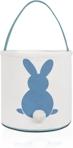Vista 11 de [Usado] MONOBLANKS - Cestas de Pascua de conejo, color azul A Cubo vacío grande con asa, para caza de huevos de Pascua, dulces y soportes de regalo