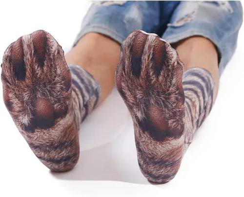 Vista 5 de Regalos de San Valentín para él, ella, hombres y mujeres, divertidos calcetines con patas de animales, calcetines novedosos en 3D locos con patas