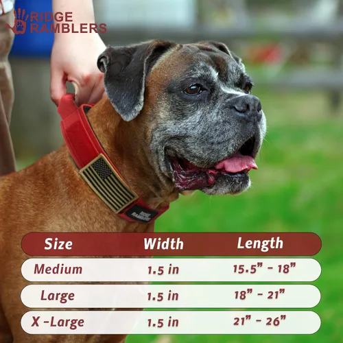 Vista 5 de Collar táctico para perro avanzado rosa con asa - Hebilla de metal resistente y ligera y acolchado de neopreno suave - Collar militar para perros