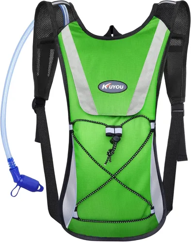 Vista 12 de KUYOU Running Hydration Vest - Lightweight Insulated Hydration Backpack with 2L Water Bladder, Adjustable Chest Straps and Reflective Water Backpack