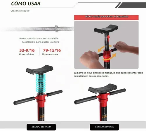 Vista 4 de SPECSTAR Soporte de soporte Underhoist 3/4 Ton Jack Stand 1650Lbs Capacidad