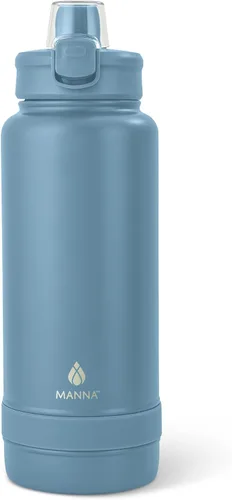 Vista 8 de Manna Botella de acero inoxidable con tapa de bloqueo a presión y boquilla para sorber - 16 onzas - Blazer Powder Coat