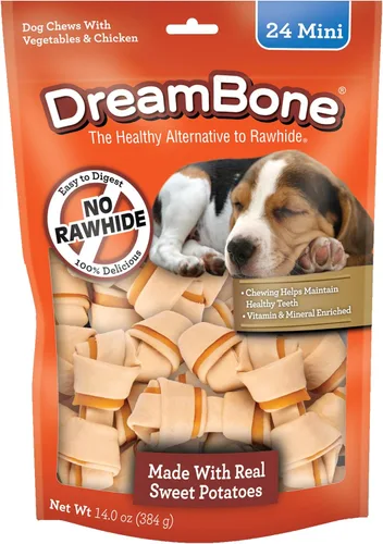 Vista 16 de DreamBone Mini masticables, hechos con pollo y verduras reales, masticables para perros sin cuero crudo, 8
