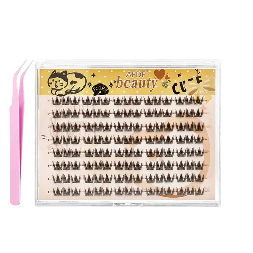 Vista 26 de Extensión de Pestañas DIY Efecto 3D Natural Individual 9/11/12mm Pestañas 80 Racimos Pestañas de Volumen Set Mixto, Extensión de Pestañas Caseras