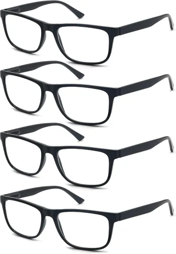 Vista 18 de Gafas de lectura negras mate para hombre, grandes y grandes, grandes y anchas, +0.50, con aumento ligero, cabeza grande, cara grande