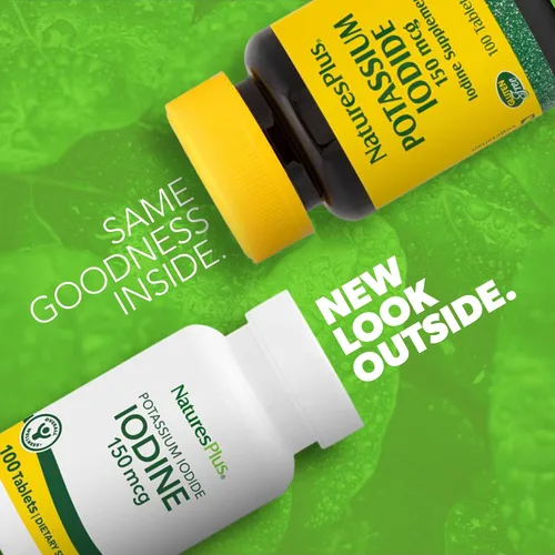 Vista 2 de NaturesPlus Yoduro de potasio - 150 mcg, 100 tabletas - Vegano, sin gluten - 100 porciones