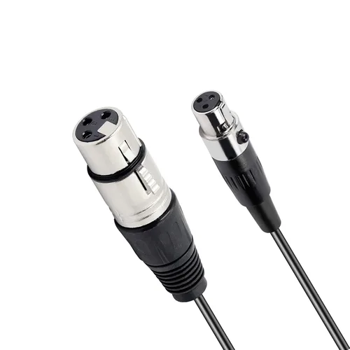 Vista 2 de XMSJSIY Adaptador de cable de audio XLR a XLR - Cable de micrófono de 3 pines a mini cable de micrófono de 3 pines para micrófono y cámara Lavalier