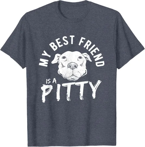 Vista 87 de My Best Friend Is A Pitty Pitties Pitbull - Camiseta Negro