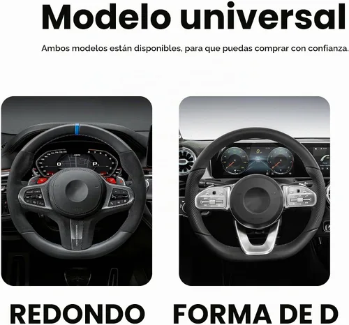Vista 4 de Funda de volante de coche, 38 cm, de fibra de carbono, de microfibra, de PU, de cuero elástico, protector de volante antideslizante y transpirable