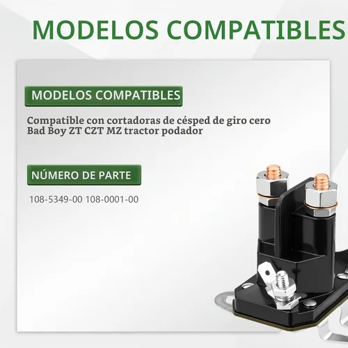 Vista 5 de Starter Solenoide 12V para Bad Boy 108-5349-00 ZT CZT MZ Cortacésped de Giro Cero Tractor de Césped