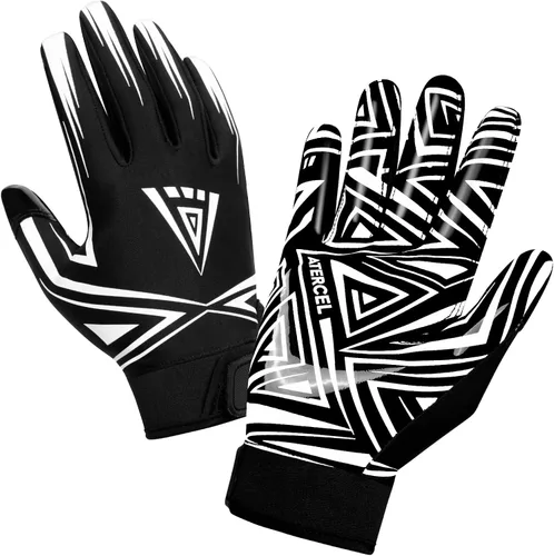 Vista 7 de ATERCEL Guantes de fútbol americano para hombre - Rendimiento mejorado y guantes receptores de alto agarre para rugby, adultos y jóvenes