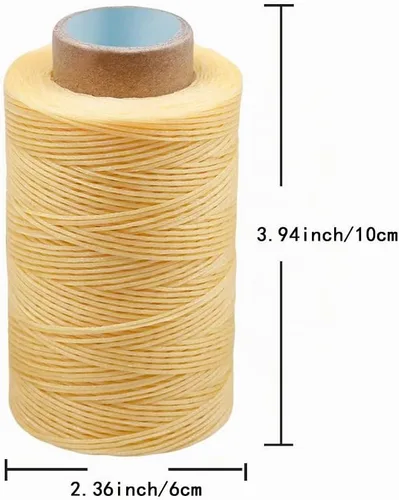 Vista 2 de laxian - Hilo encerado de costura Waxed Thread for Bookbinding, Upholstery Thread Heavy Duty, Wax String for Leather Craft DIY/Bookbinding/Shoe