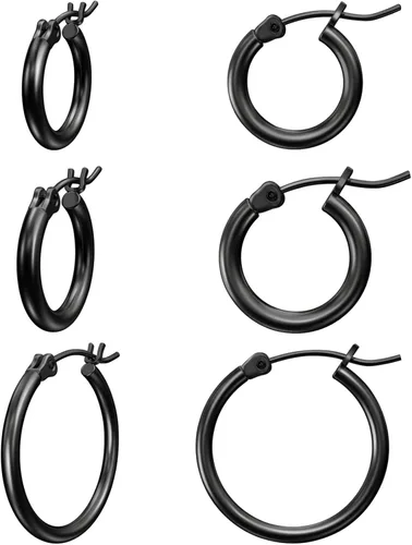 Vista 43 de Aretes de aro de oro para mujer chapados en oro real de 14 quilates con poste de plata de ley 925 Dorado