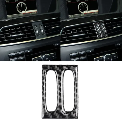Vista 18 de para Mercedes-Benz Clase C W204 2011-2013 Real Cubierta de Panel de Fibra de Carbono Suave para Aire Acondicionado, Adhesivo de Marco de Panel