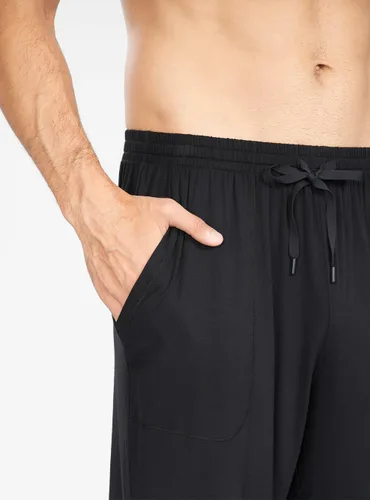 Vista 4 de DAVID ARCHY Pantalones cortos de pijama para hombre, de rayón de bambú, suaves, cómodos, con bolsillos, paquete de 2
