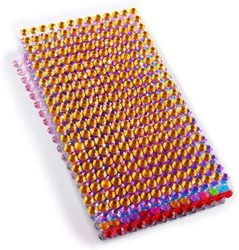 Vista 3 de Hisenlee 3120 calcomanías autoadhesivas de diamantes de imitación de 0.236 pulgadas de diámetro, calcomanías de gemas de cristal acrílico