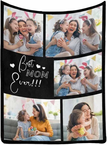 Vista 29 de MyPupSocks Manta personalizada para mamá, regalos personalizados para mamá, manta de cama con fotos, regalos de cumpleaños para mujeres, mamá