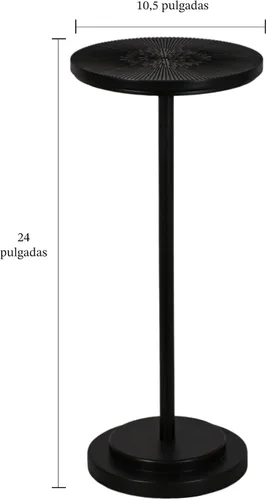 Vista 2 de COVLON Mesa de bebidas, mesa de Martini tallada, mesa auxiliar pequeña, mesa de pedestal con base pesada para sala de estar, dormitorio, espacio