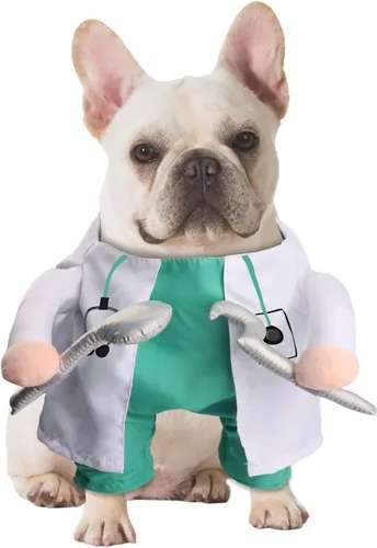 Vista 18 de NACOCO Disfraz de muñeca de Halloween para perro, estilo tijera, disfraz de mascota, Navidad, cosplay, muñeca ajustable, divertida ropa especial