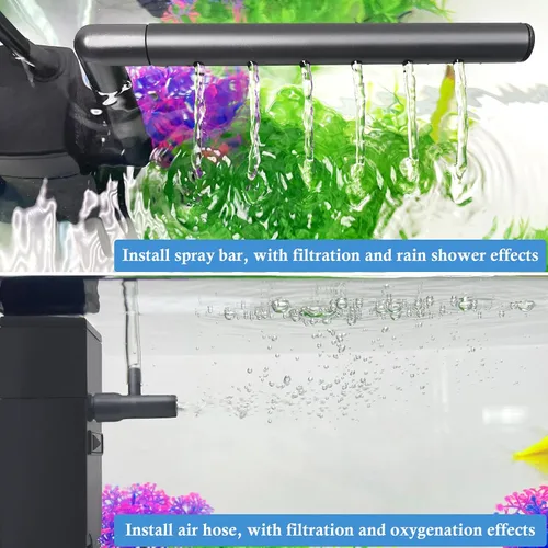 Vista 3 de FEDOUR Filtro interno sumergible para acuario, filtro con bomba de agua para peceras de hasta 35 galones (para 1-10 galones)