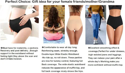 Vista 4 de ANNYISON - pantaletas para mujer de algodón suave cintura alta transpirables unicolor