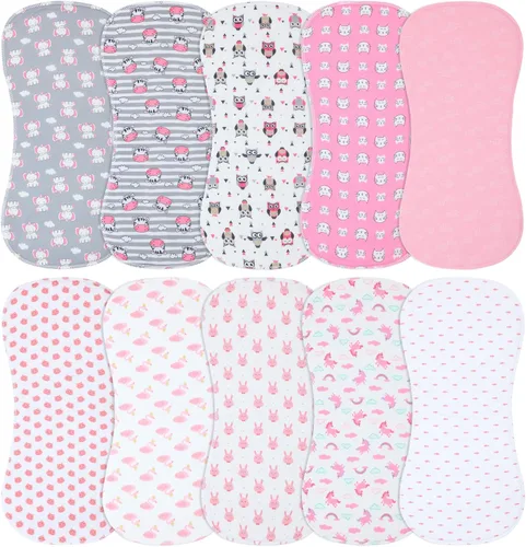Vista 10 de Juego de 10 paños para eructar para bebés niños y niñas - Paño orgánico para eructos de bebé, toallitas para bebé, trapos para eructos, paños