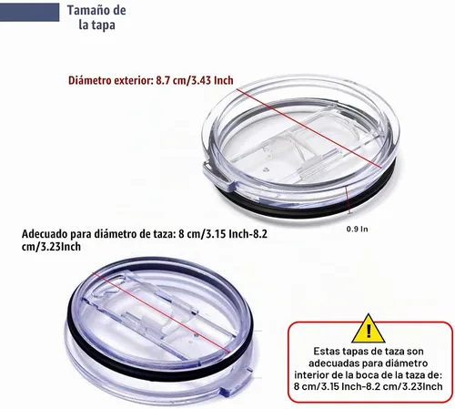 Vista 2 de Tapa de vaso compatible con vasos enfriadores Yeti y más de 20 onzas, a prueba de salpicaduras, tapa deslizante, apta para popote 567 g