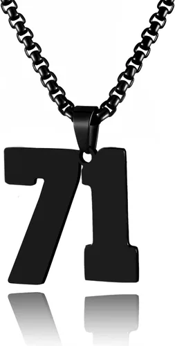 Vista 70 de Collar de Número Dorado para Hombre, Cadena de Acero Inoxidable con Colgante de Número para Atletas, Joyería Deportiva Personalizada para Niños
