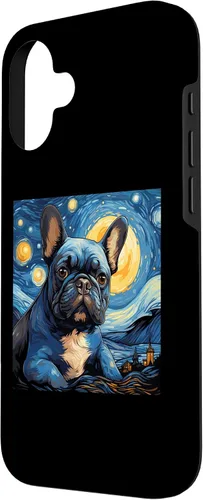 Vista 2 de Van Gogh Dog French Bulldog Case for iPhone 16