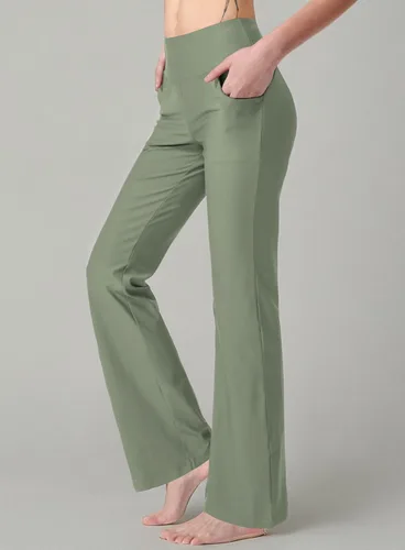 Vista 5 de Pantalones de yoga para mujer con bolsillos, cintura alta, pantalones de entrenamiento de yoga para mujer