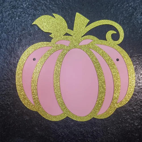 Vista 6 de Cartel dorado con purpurina de una pequeña calabaza y decoración para tartas, decoraciones de baby shower para niñas, suministros de fiesta