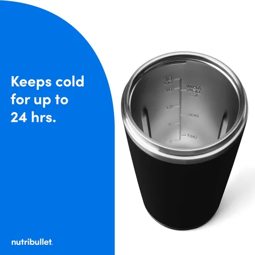 Vista 5 de nutribullet Batidora portátil abatible con vaso aislante, inalámbrico, negro, NBPB50350AK