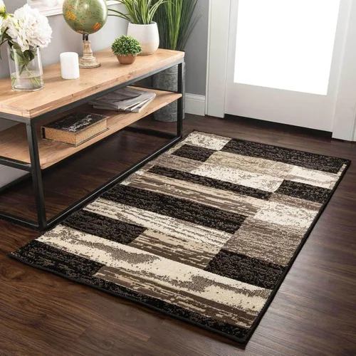 Vista 13 de Superior - Alfombra de pasillo, reverso de yute, moderna, geométrica, para dormitorio, oficina, sala de estar, entrada, suelo de madera dura