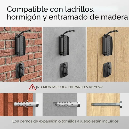 Vista 7 de PEGZONE 2 paquetes de ganchos para bicicletas para garaje, soporte de pared giratorio resistente, sostiene 77 libras, soporte ajustable