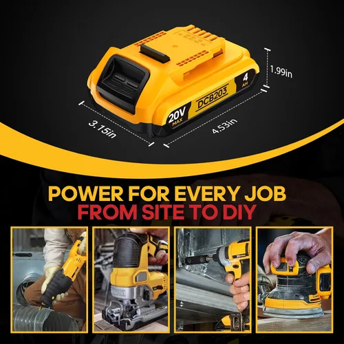 Vista 7 de Reemplazo 4Ah compatible con batería Dewalt 20V MAX con alta capacidad